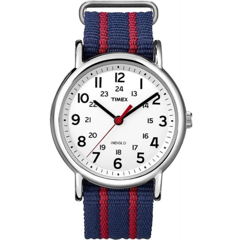 Timex Nylon Blue Red Stripe Men's Watch! With Box